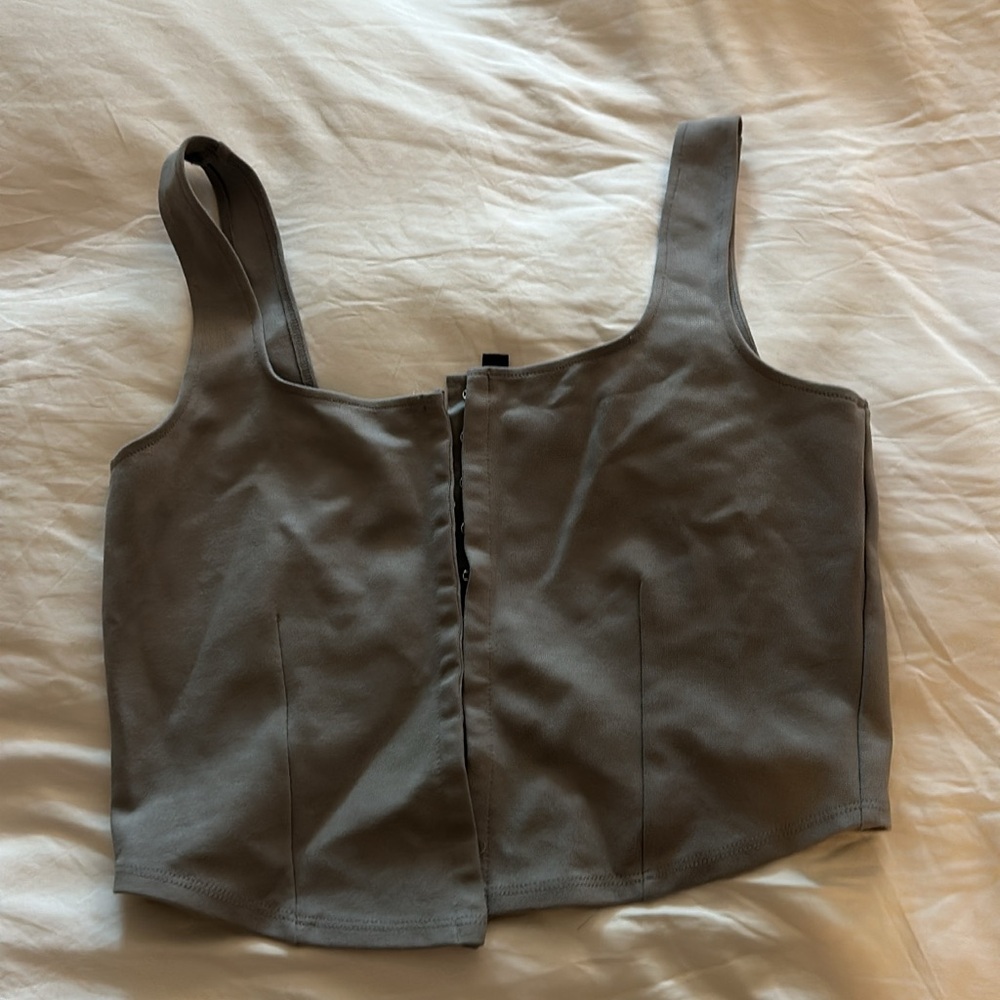 Divided Gray Crop Top